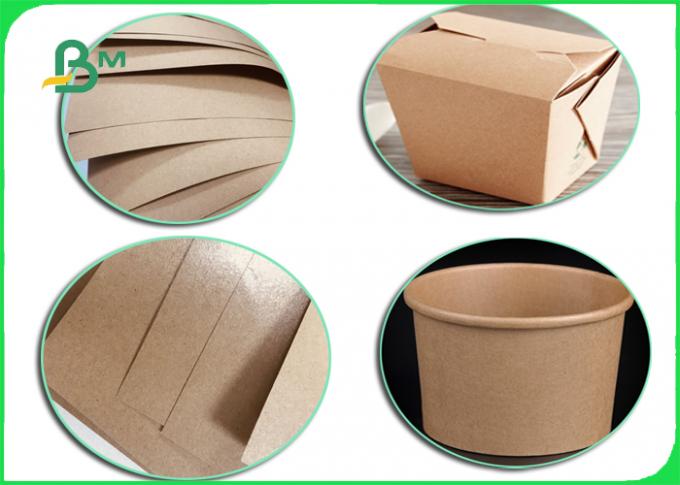 Feuille rigide réutilisée du papier 350gsm de Brown emballage de coffre-fort de nourriture de papier de PE