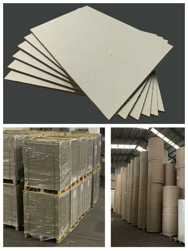 Feuilles 2mm épaisses grises stratifiées réutilisées du papier de conseil 1.8mm Grey Cardboard