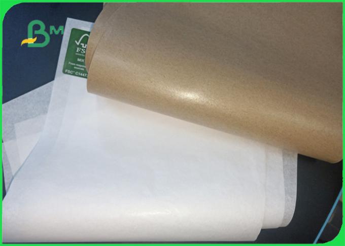 Papier enduit blanc de côté de la catégorie comestible 30gsm 40gsm un de FSC/de brun métier pour des sacs en papier
