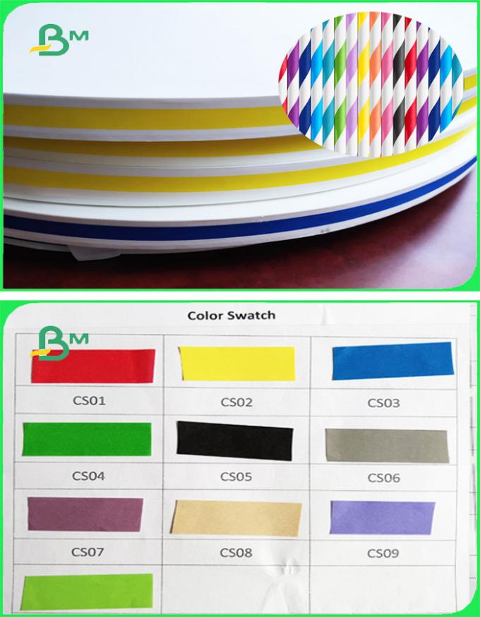 la couleur de papier Slitted de 28gr 60gr a imprimé le FSC et le GV pour la paille blanche de papier de catégorie comestible