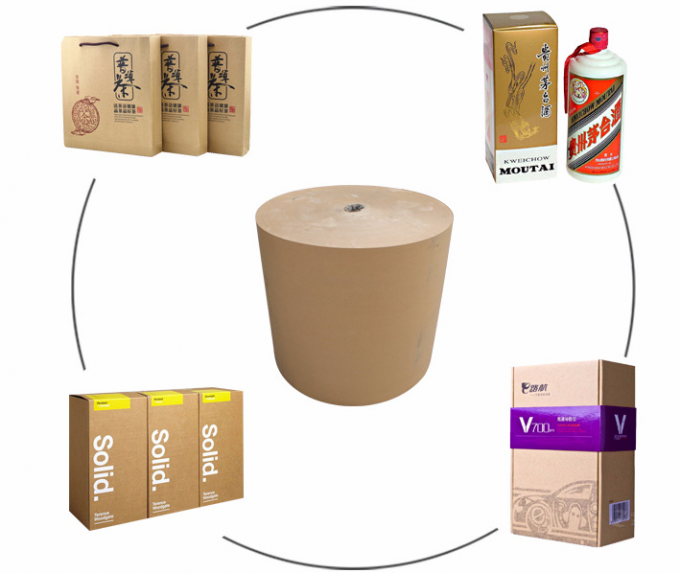 Papier réutilisé du matériel 50gr 60gr Brown emballage pour l'emballage alimentaire