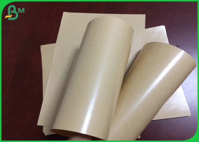 Papier couché par PE imperméable de 100% 50gr 60gr 70gr Brown emballage pour l'emballage alimentaire