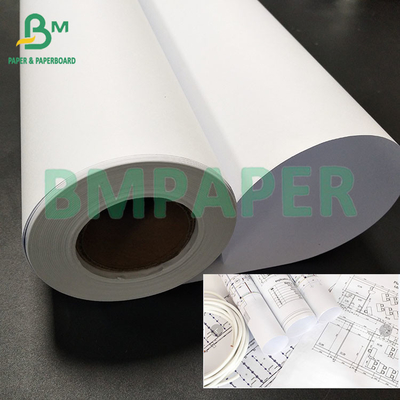 20LB Impression en blanc clair CAO papier de traceur Kertas Teknik 12 pouces 46m