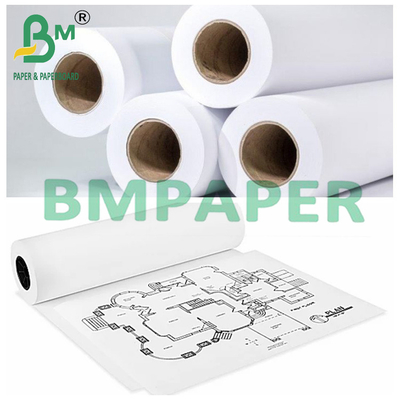 2 pouces de noyau rouleau de papier blanc pour la planification d'ingénierie 24 &quot; x 50 Yards 80gm