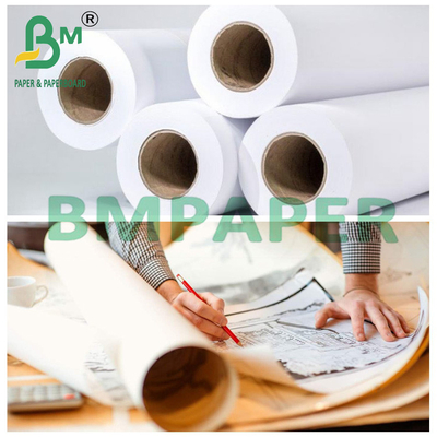 Papier à bande de tracé blanc brillant pour l'impression CAO 36 "x 150ft 20LB sur 2 "