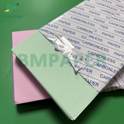 55 - 80gm Carbone sans papier CF pour les reçus Feuille de couleur rose clair vert bleu jaune
