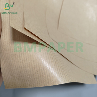Papier kraft brun rayé brillant une face 50gsm 60gsm pour la fabrication de sacs à main