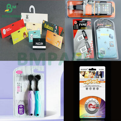 Feuille de carton blanc thermoscellable pour blister Forte adhérence avec PVC/PET Imperméable 250g 300g Papier rigide pour présentoir de vente au détail