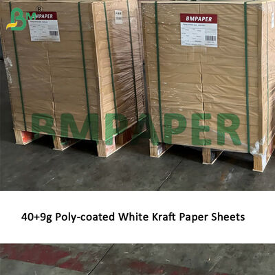 50 gm Papier d'emballage de couverts 40 g + 9 g Feuilles blanches de papier kraft poli-couchées