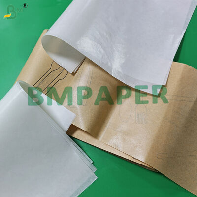 40 g + 9 g de papier d'emballage de couverts blancs et bruns en polycouche 120 mm 160 mm