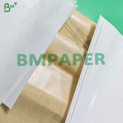 40 g + 9 g de papier d'emballage de couverts blancs et bruns en polycouche 120 mm 160 mm