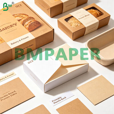 250 grammes entièrement recouvert GC2 Blanc Carton pliable Manila Retour pour les produits de boulangerie