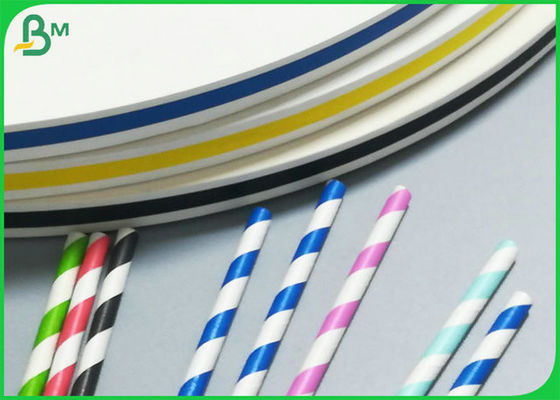 catégorie comestible de 15mm Juice Straw Paper Reels Color Stripes approuvée pour le boire